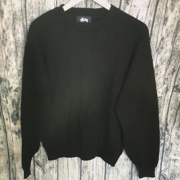 Stussy Classic Black Crewneck Sweater - Picture 1 of 5